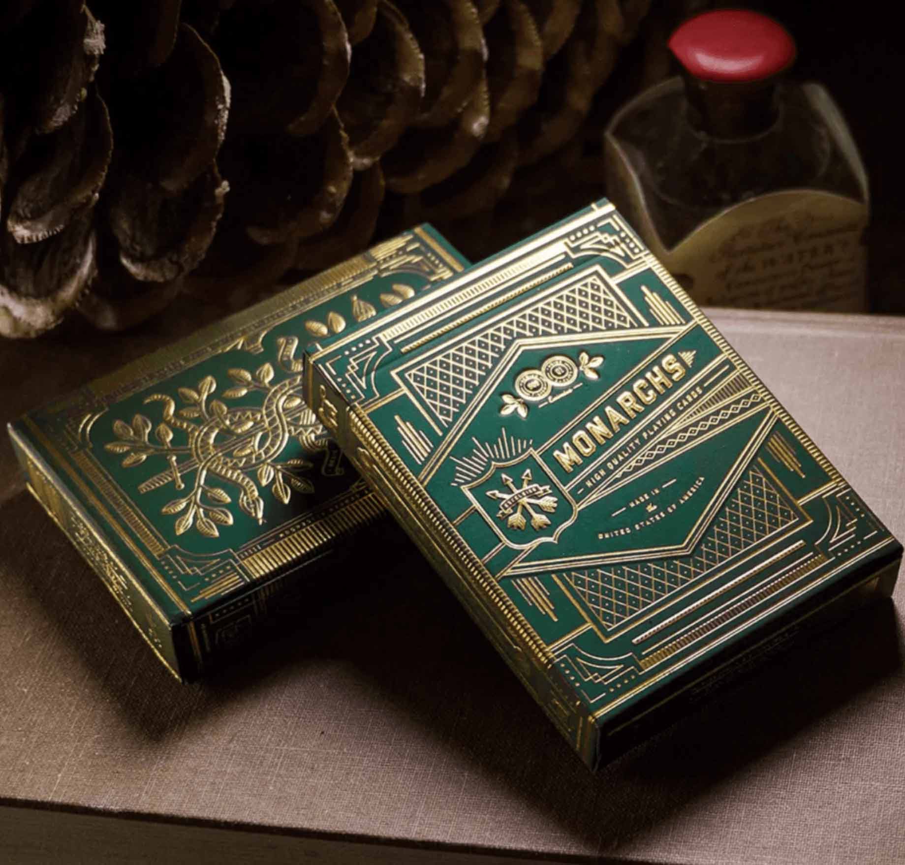 Monarch Green Playing Cards